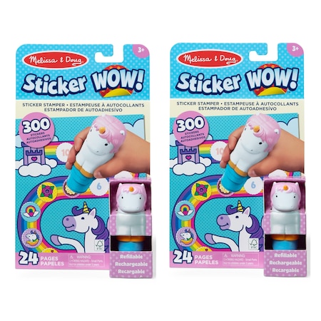Melissa & Doug Sticker WOW Sticker Stamper & Activity Pad - Unicorn, 2PK 32013